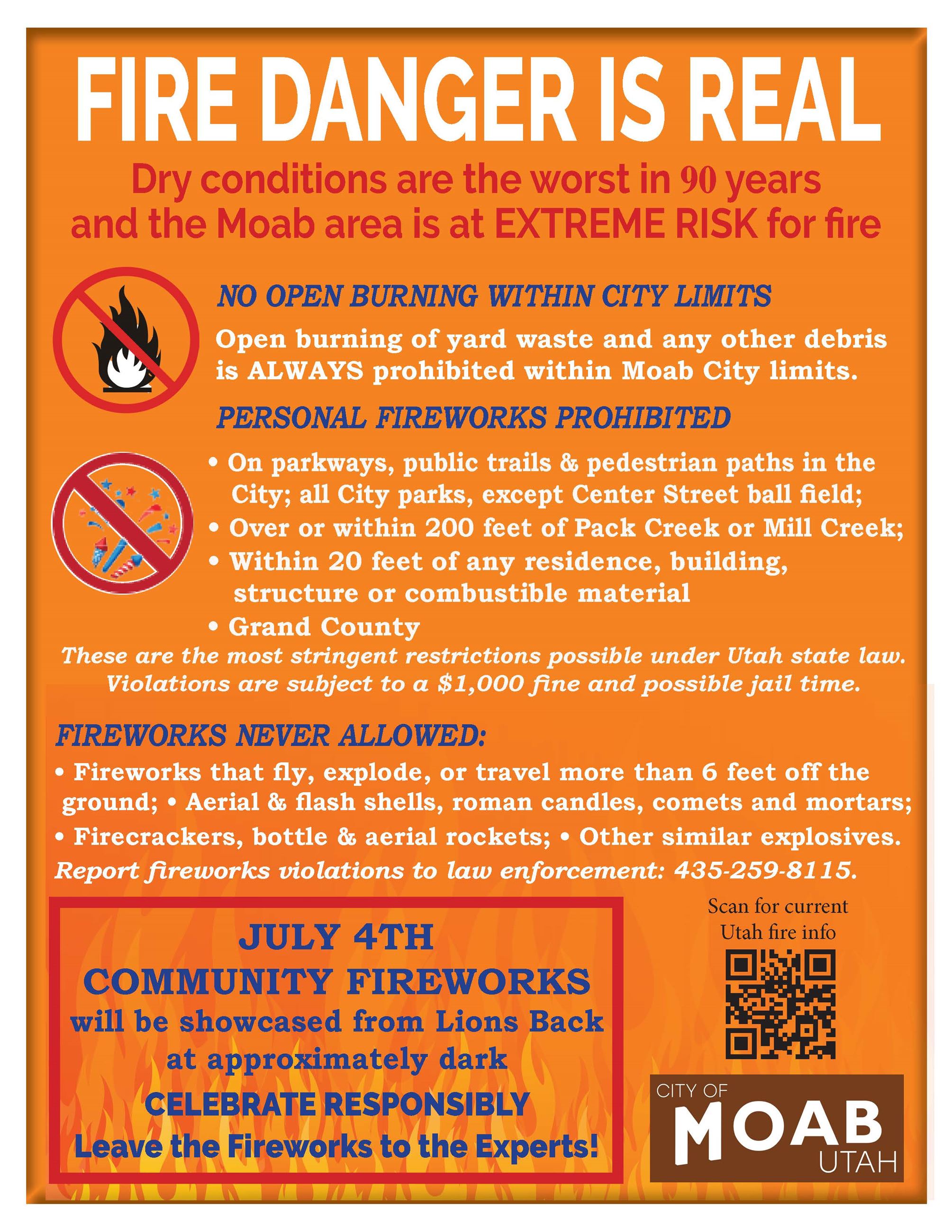 City Fire and Fireworks Poster Restrictions