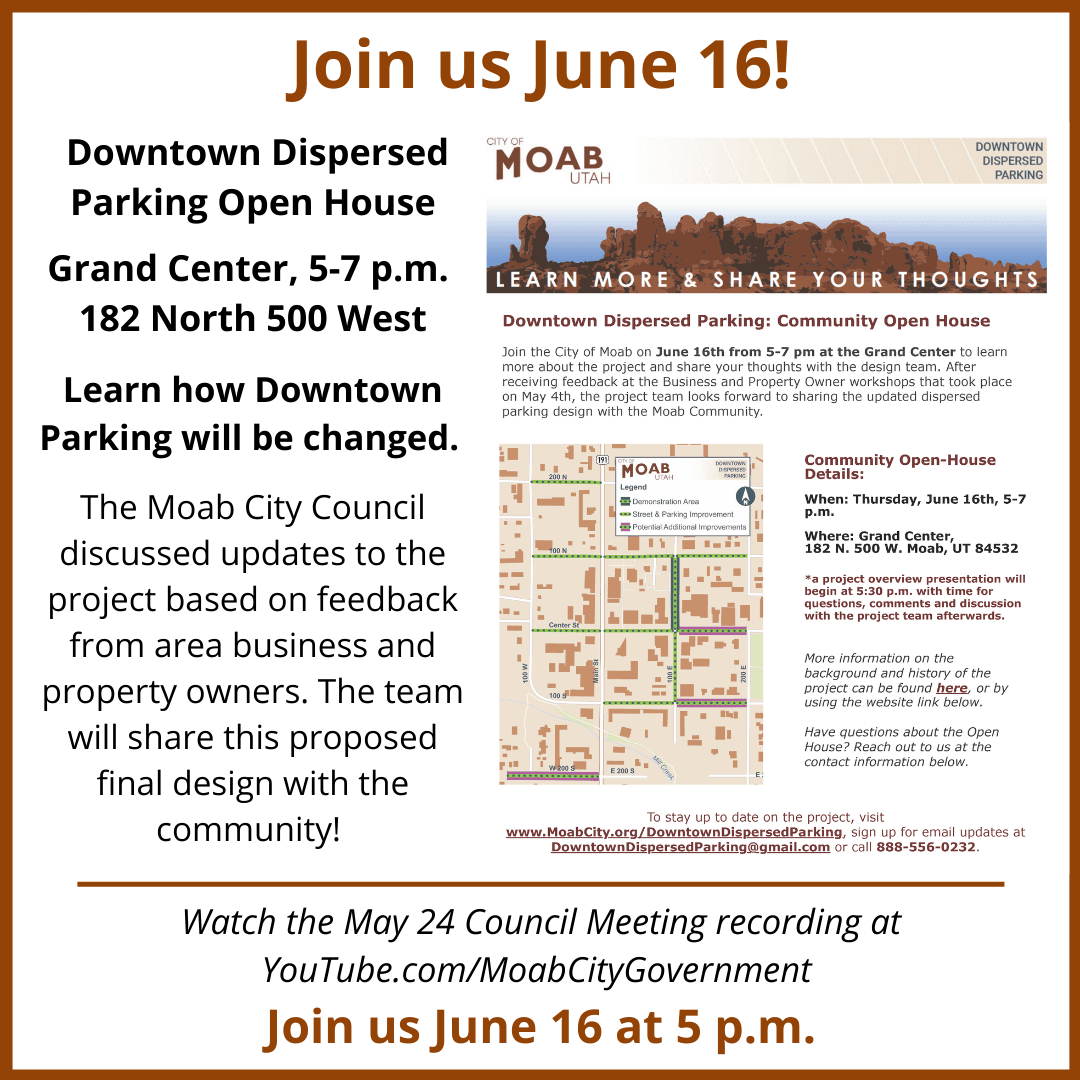 Downtown Dispersed Parking June 16 open House