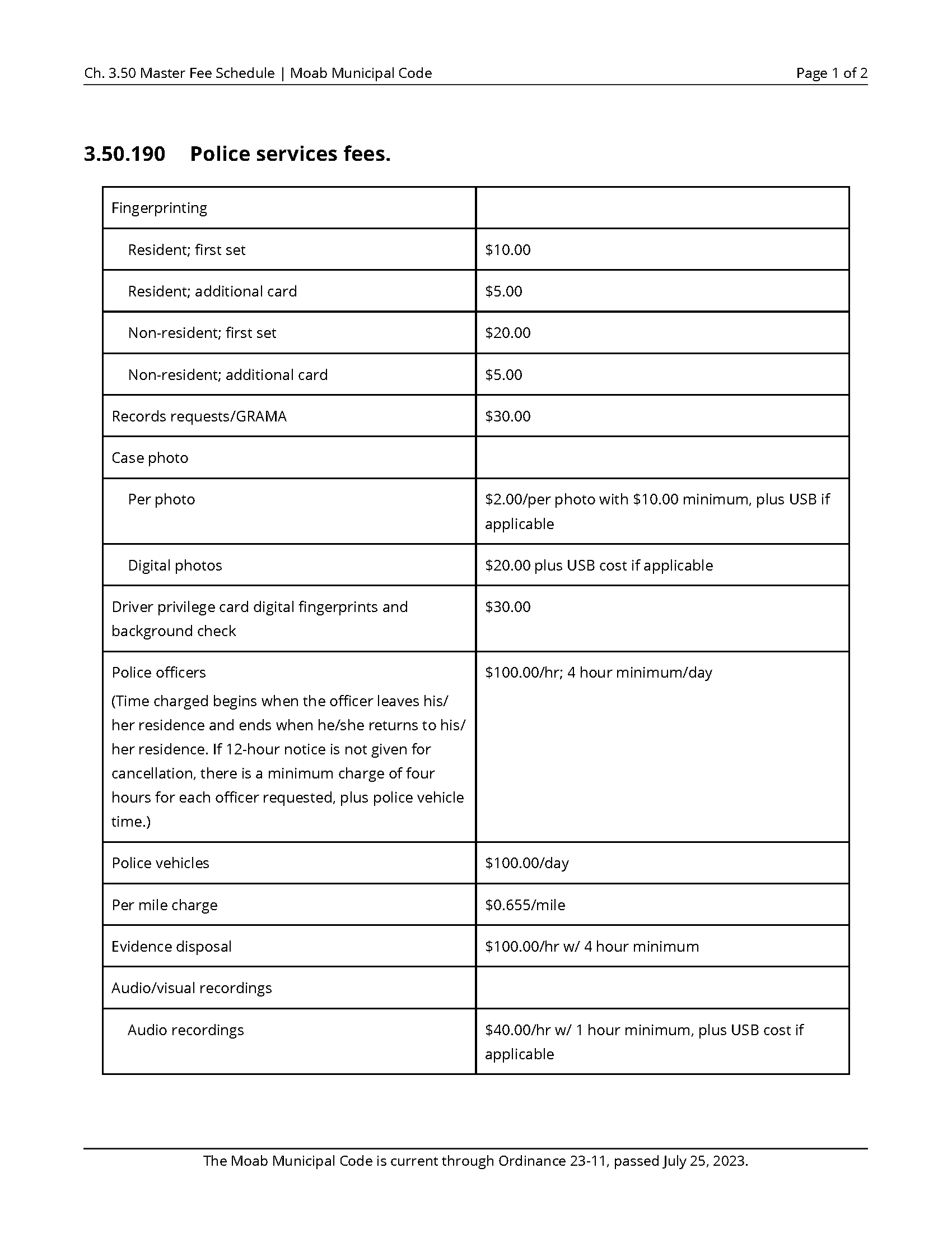 Code 3.50.190, Police services fees_Page_1