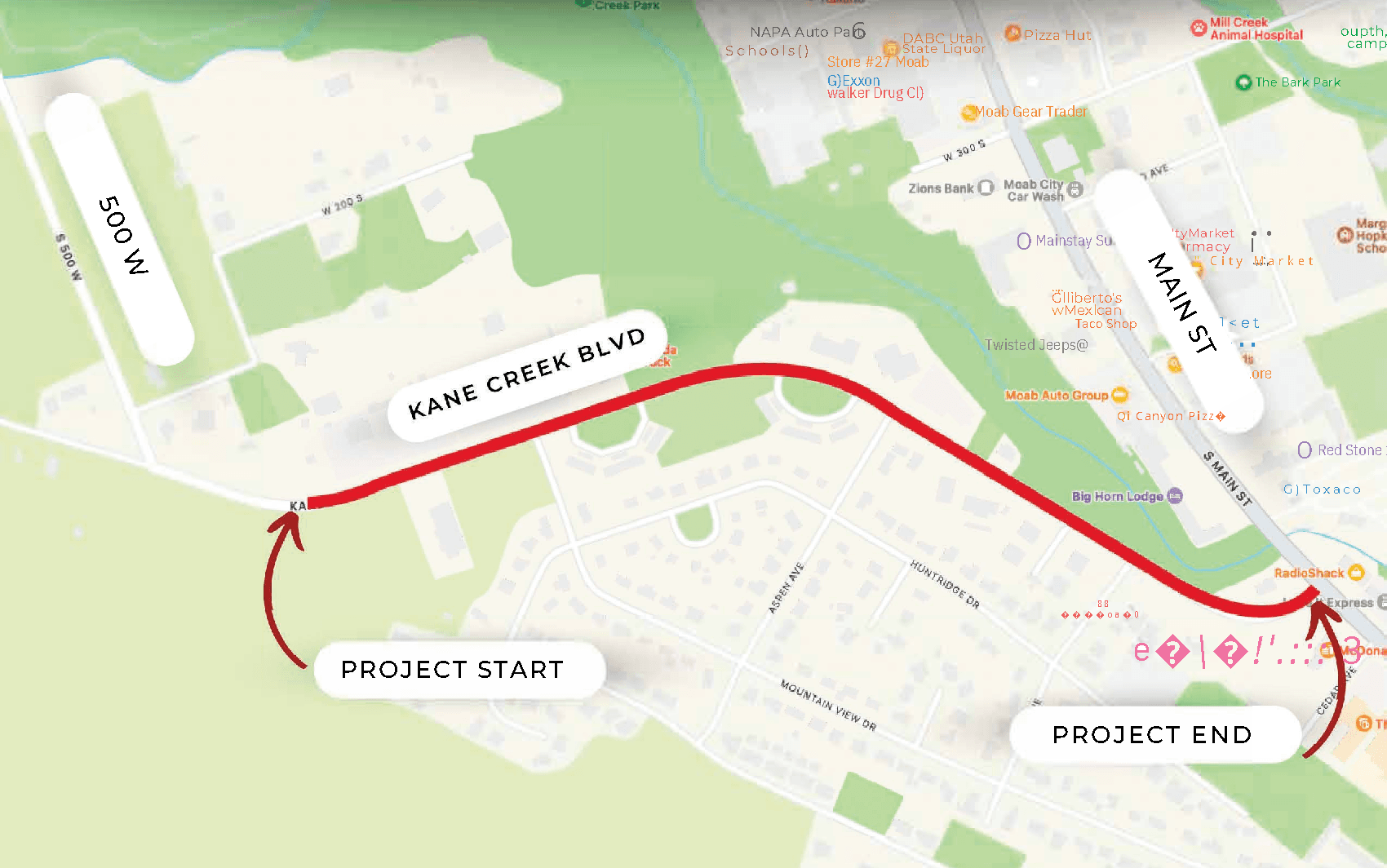 Kane Creek Blvd project area map